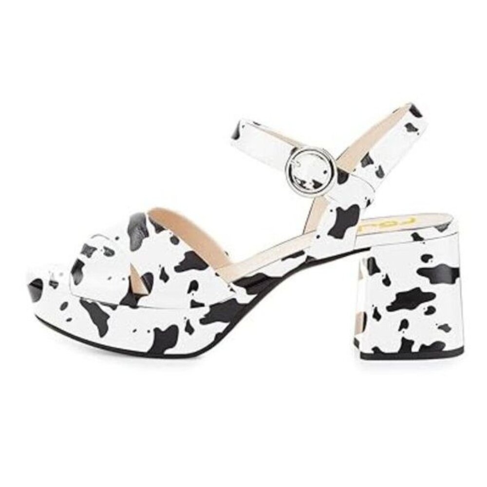 FSJ Women Peep Toe Chunky High Heels Platform Sandals Ankle Strap Velvet Summer